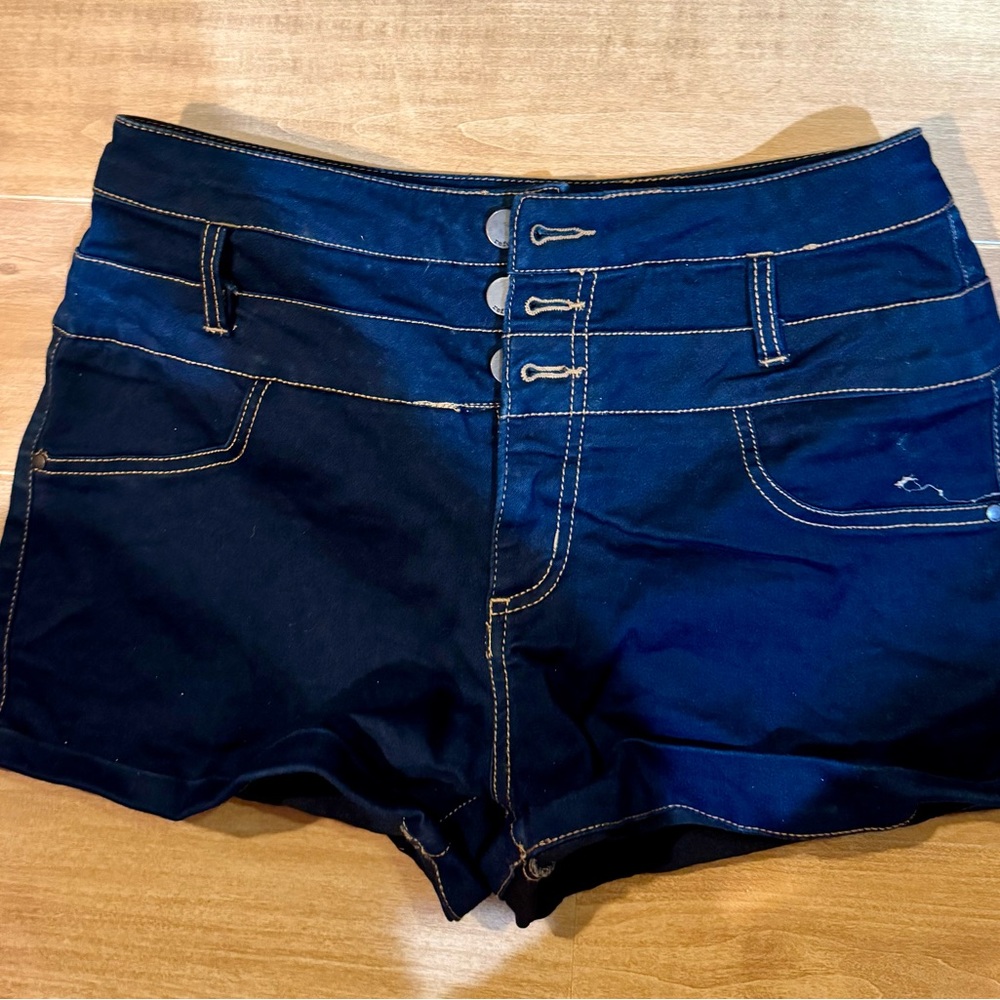 Refuge High Waisted Dark Wash Denim Jean Shorts Size 2